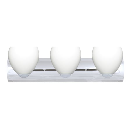 Besa Lighting Bolla Vanity, Opal Matte, Chrome Finish, 3x60W Incandescent 3WZ-412207-CR